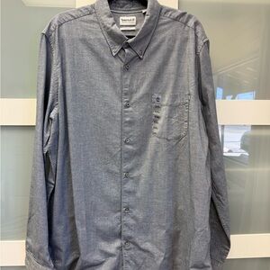 Timberland Men's Button-Down Shirt in Heather Blue